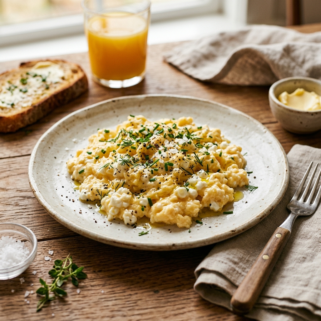 Cottage Cheese Scrambled Eggs Fluffy