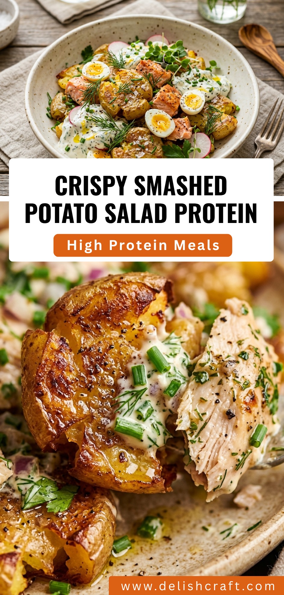 Crispy Smashed Potato Salad Protein