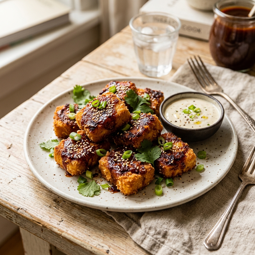 Crispy Tofu BBQ Nuggets