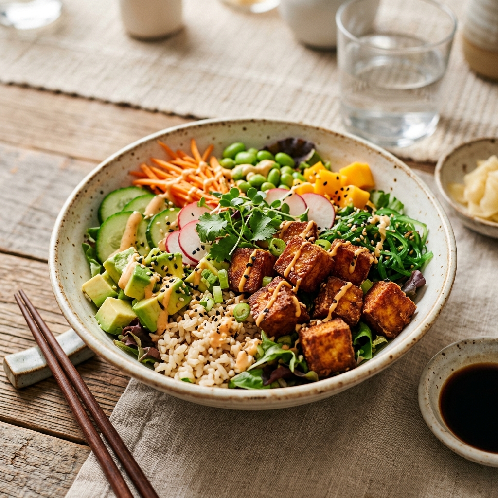 Crispy Tofu Poke Bowls