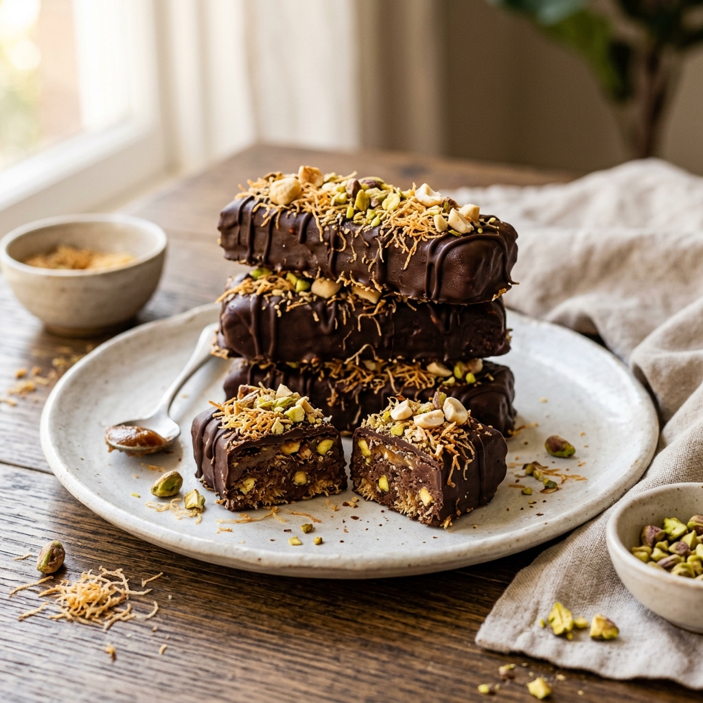 Dubai Chocolate Protein Bars Homemade