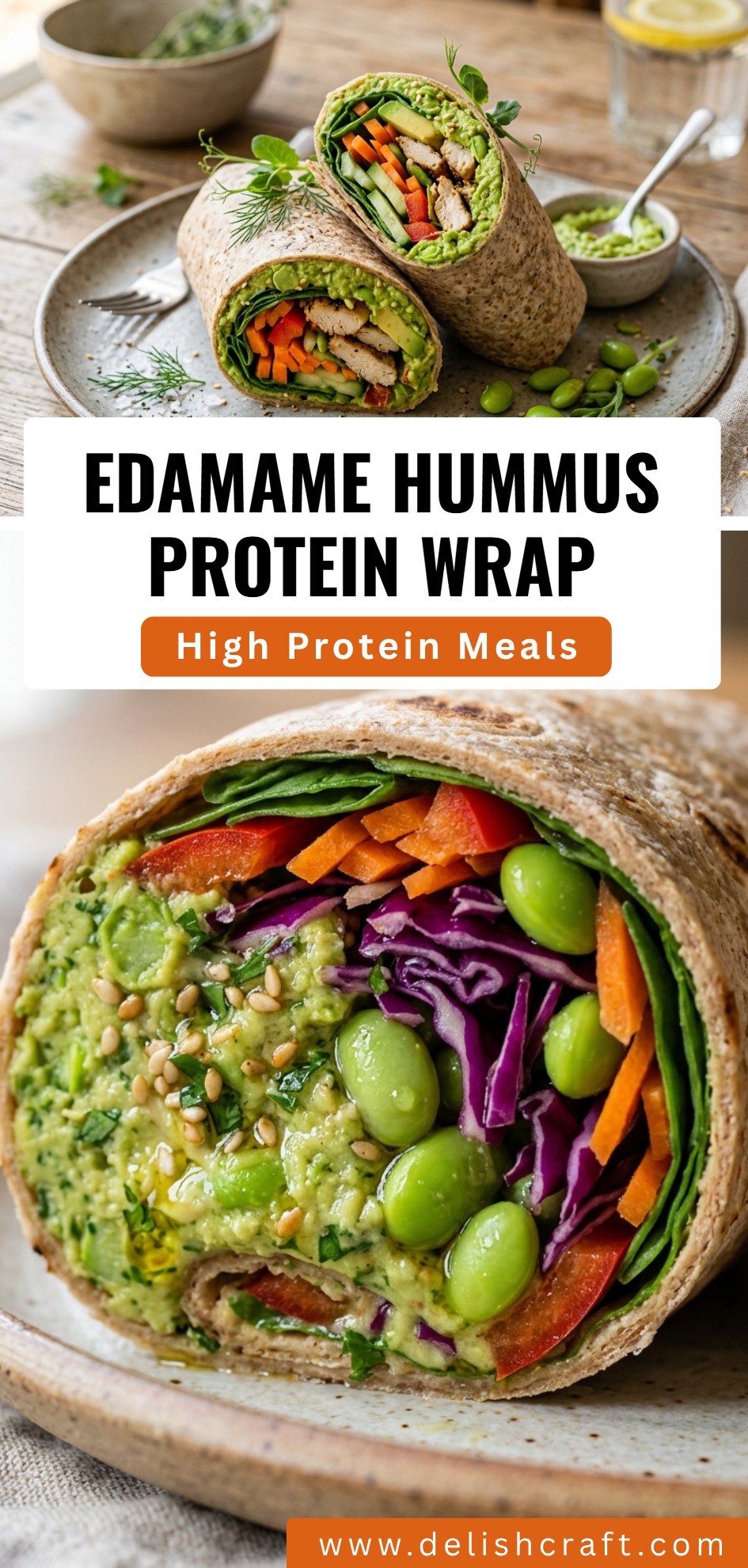 Edamame Hummus Protein Wrap
