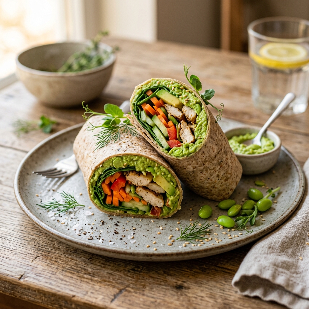 Edamame Hummus Protein Wrap