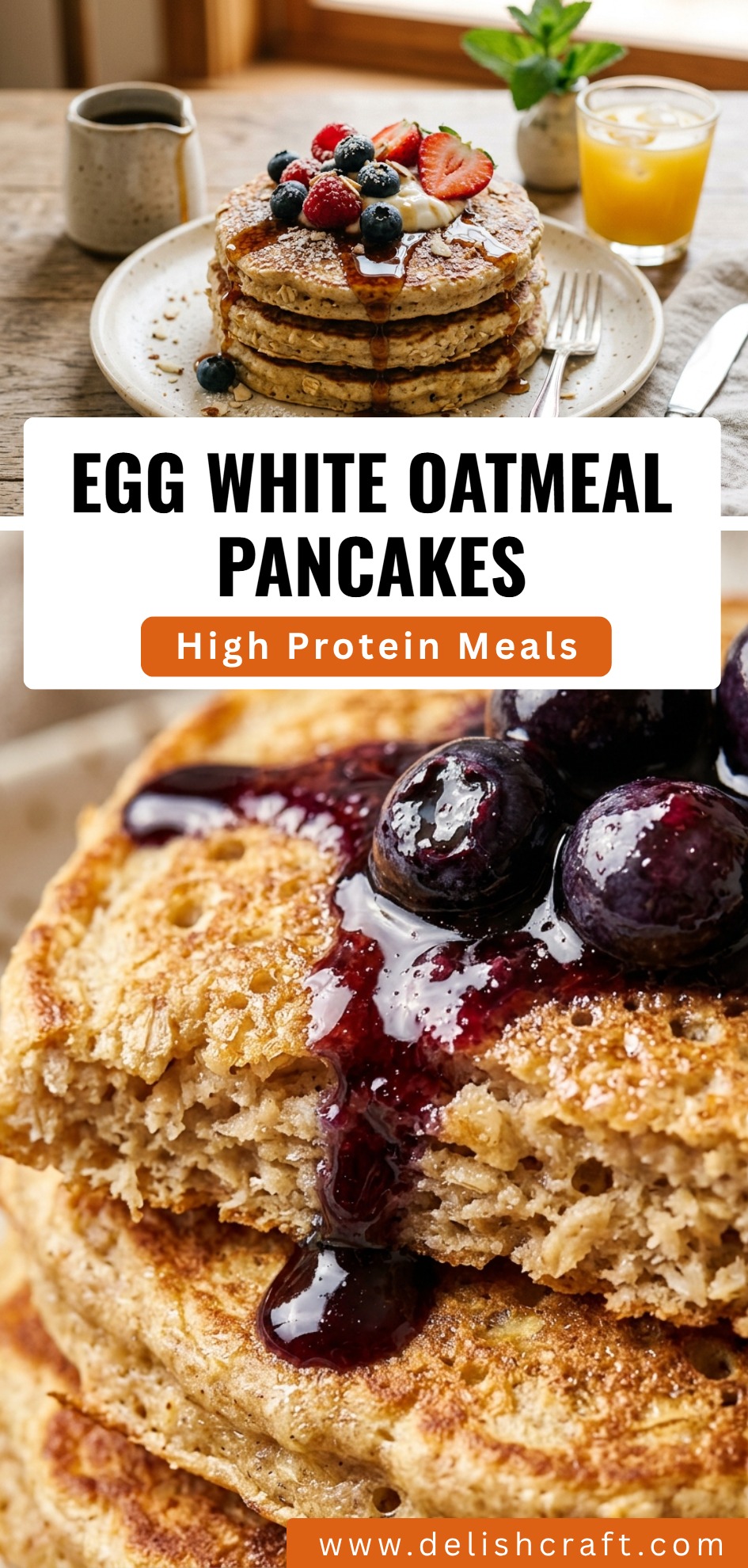 Egg White Oatmeal Pancakes