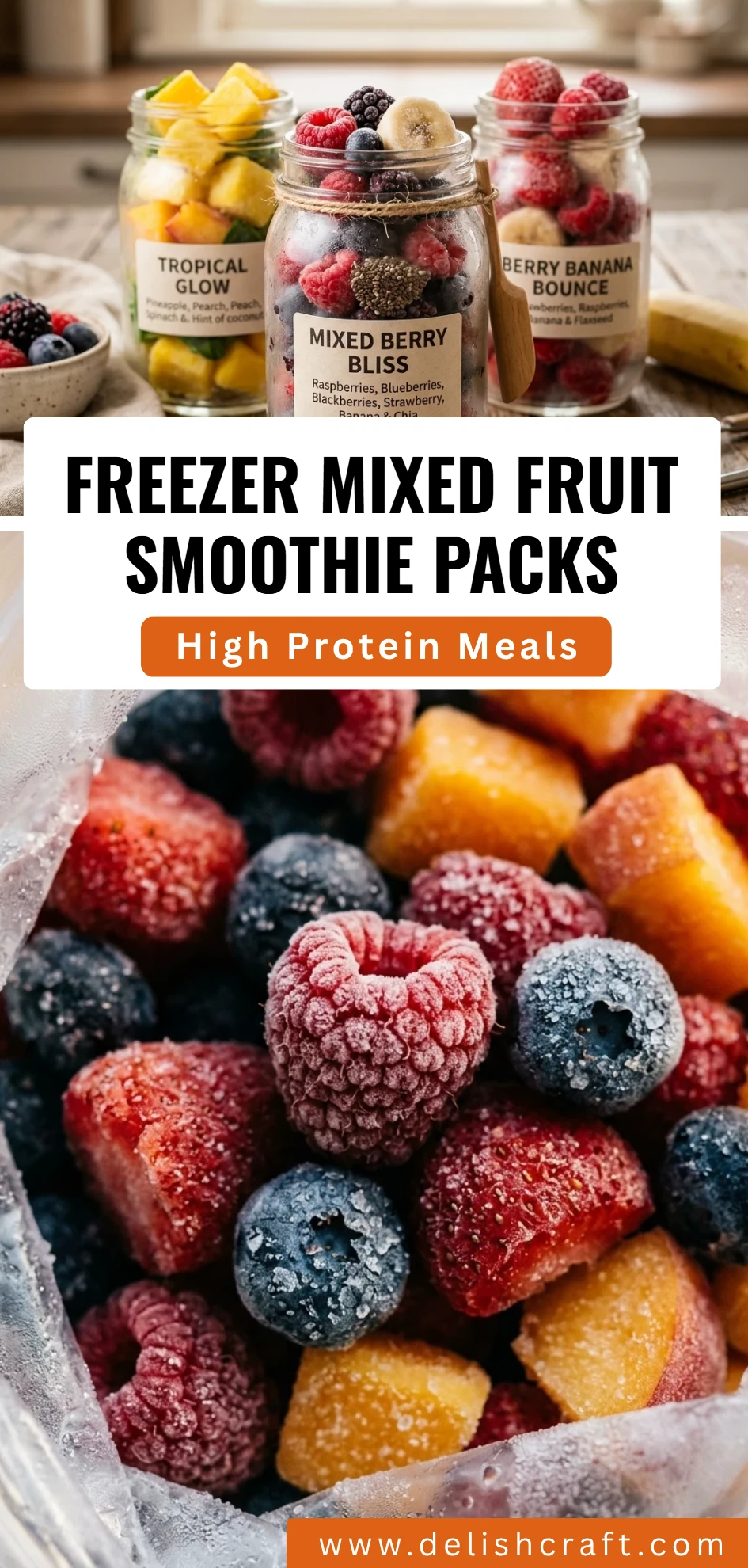Freezer Mixed Fruit Smoothie Packs