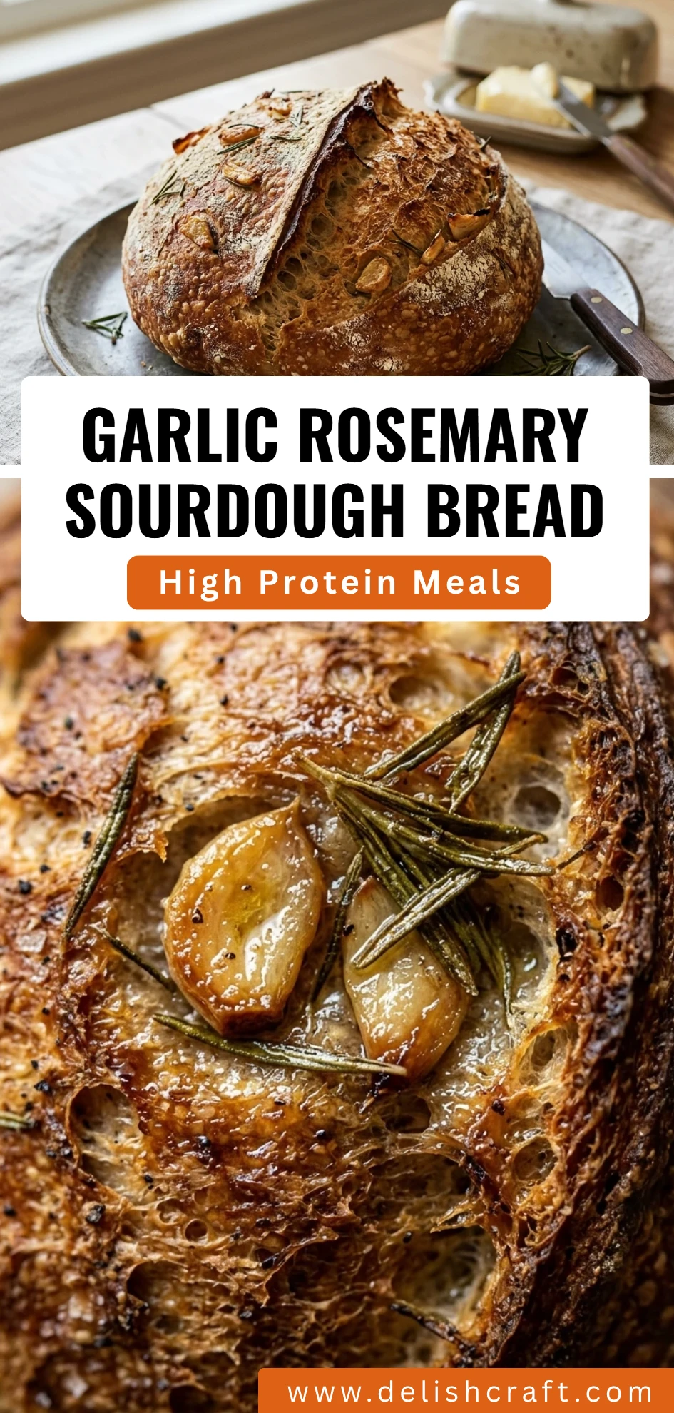 Garlic Rosemary Sourdough Bread