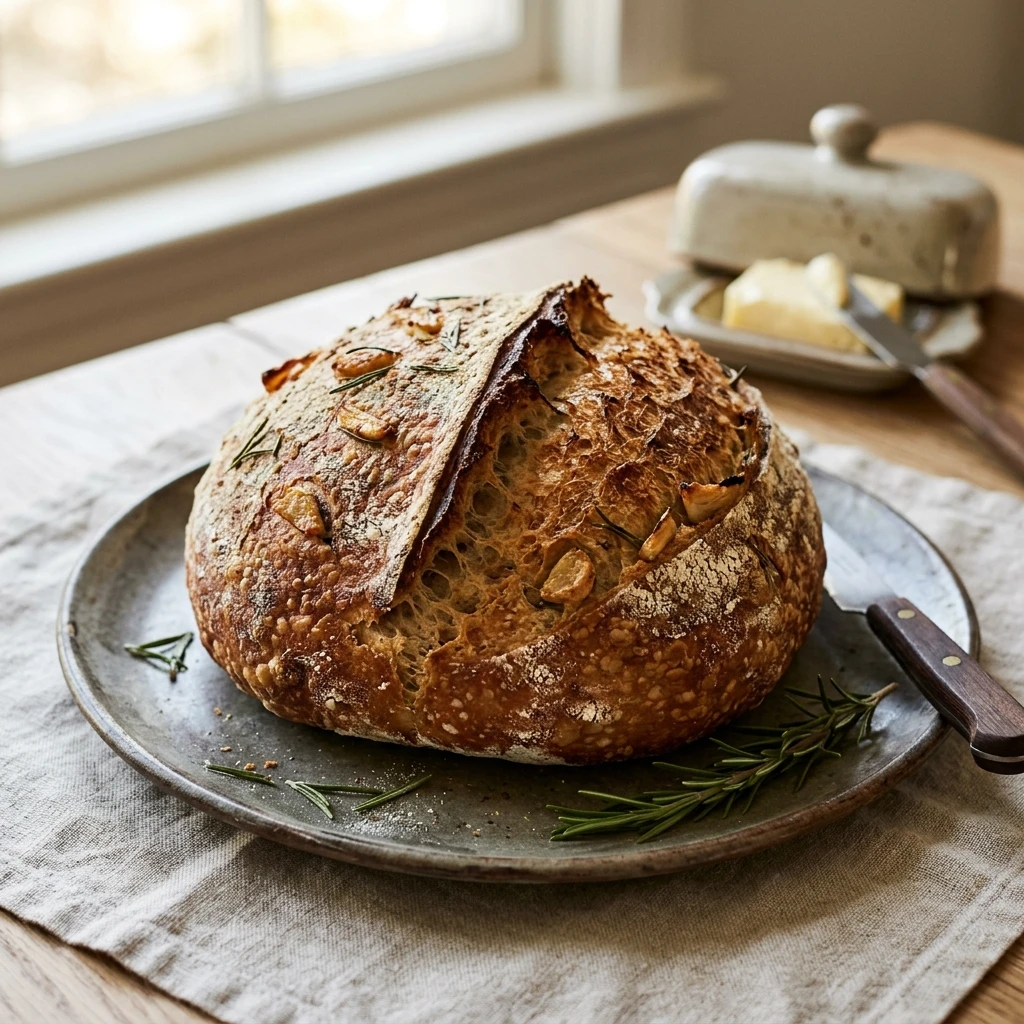 Garlic Rosemary Sourdough Bread