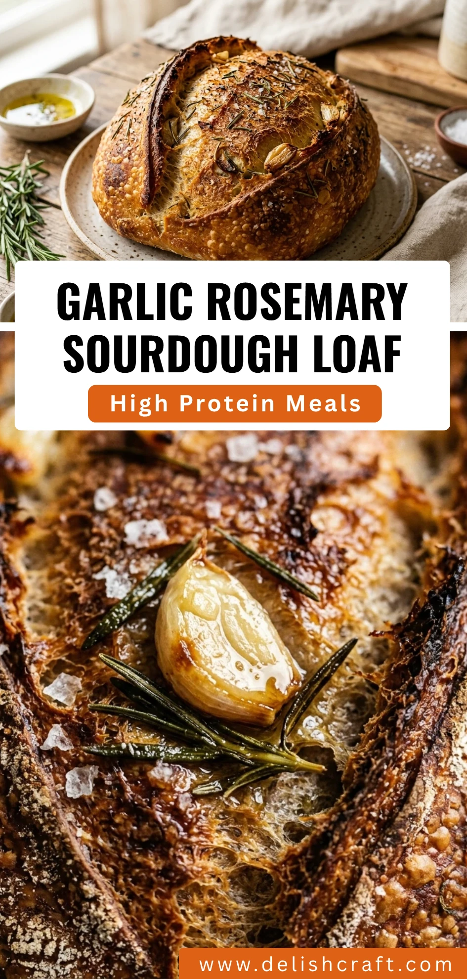 Garlic Rosemary Sourdough Loaf