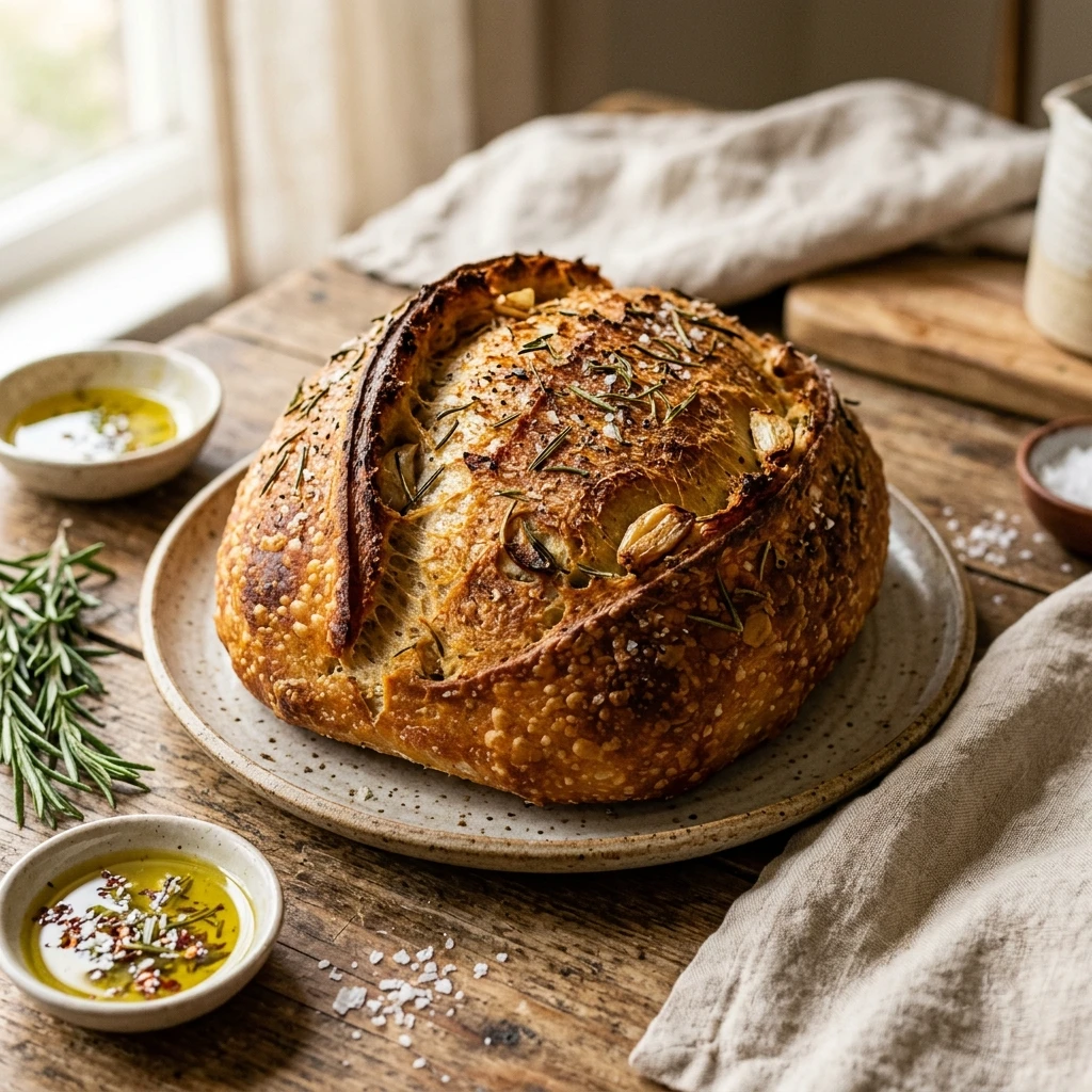 Garlic Rosemary Sourdough Loaf