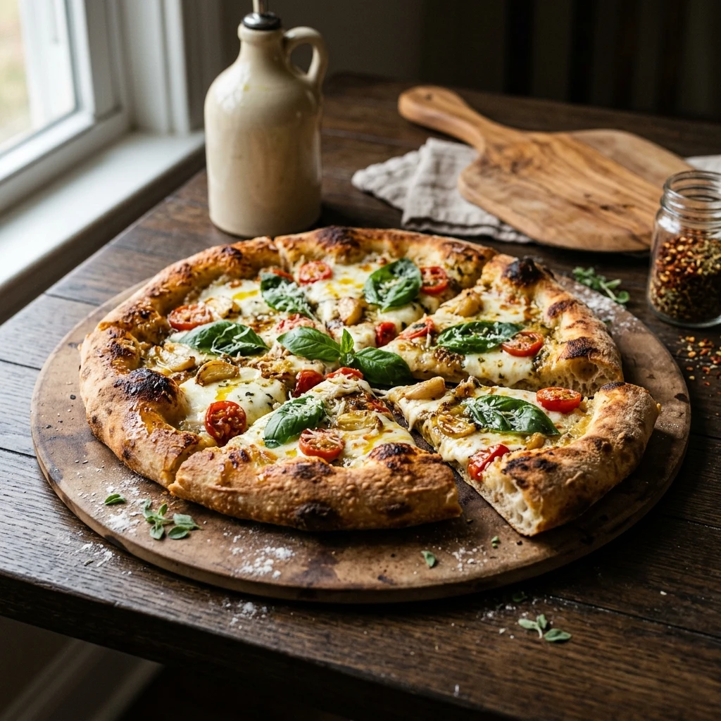 Garlic Sourdough Pizza Dough