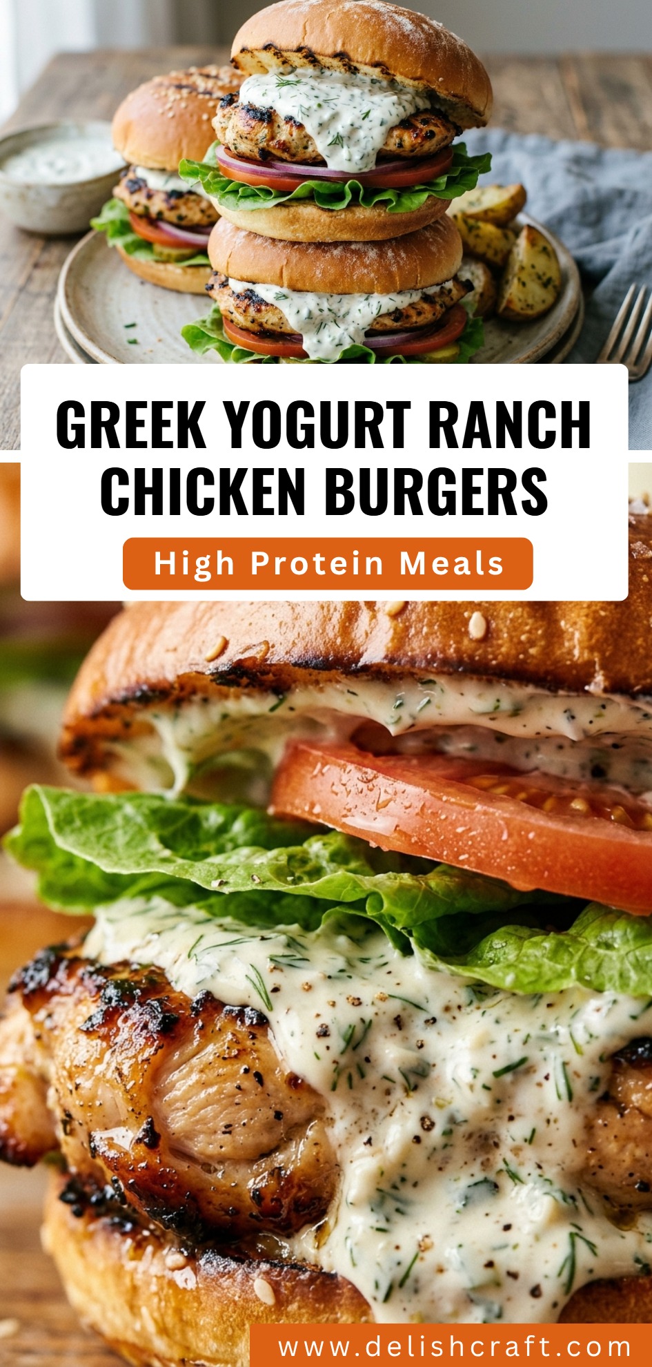 Greek Yogurt Ranch Chicken Burgers