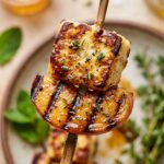 Grilled Halloumi Peach Skewers