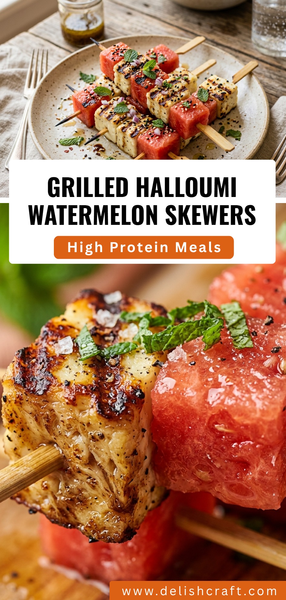 Grilled Halloumi Watermelon Skewers