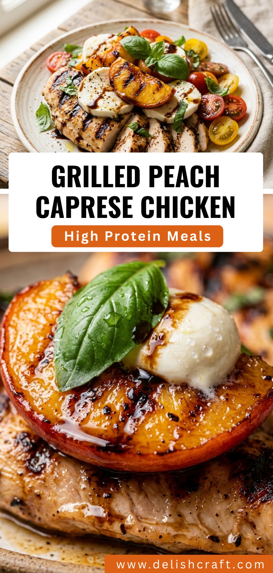 Grilled Peach Caprese Chicken