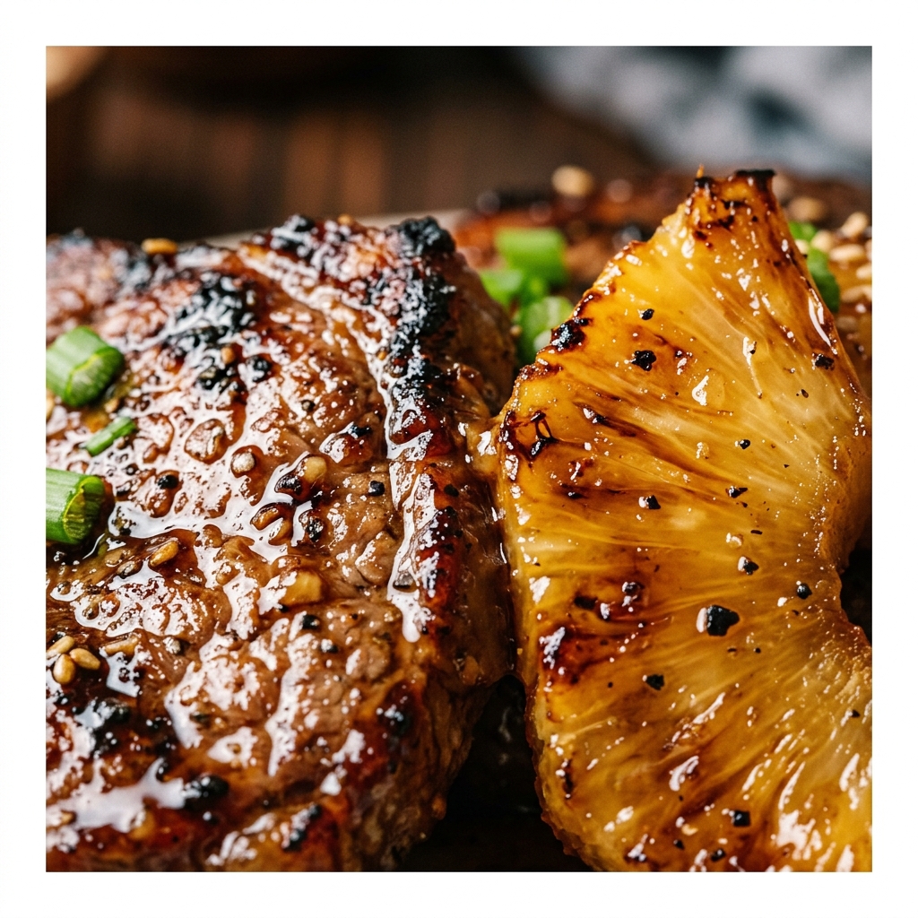 Grilled Pineapple Teriyaki Steak