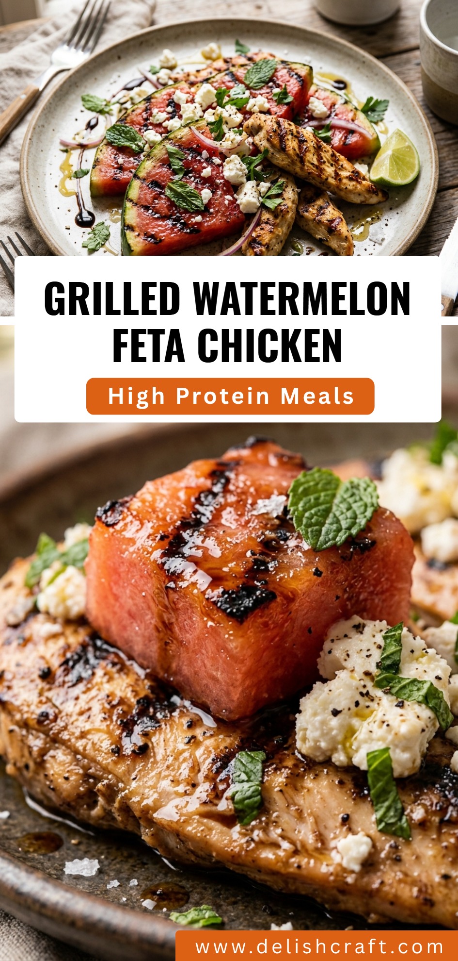 Grilled Watermelon Feta Chicken