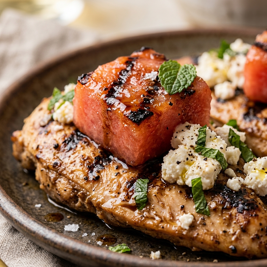 Grilled Watermelon Feta Chicken