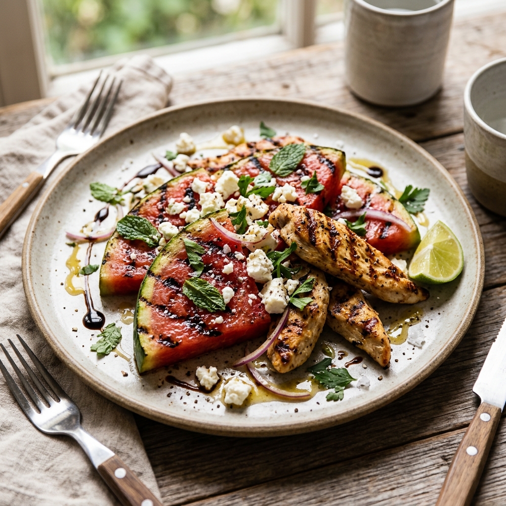 Grilled Watermelon Feta Chicken