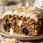 High Protein Baked Oats Birthday Cake