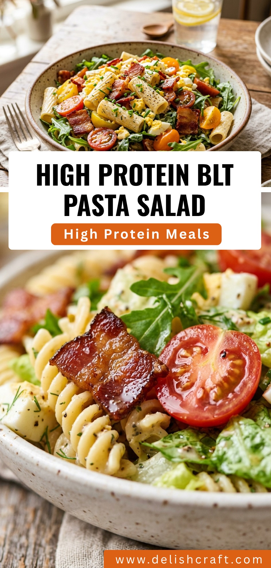 High Protein BLT Pasta Salad