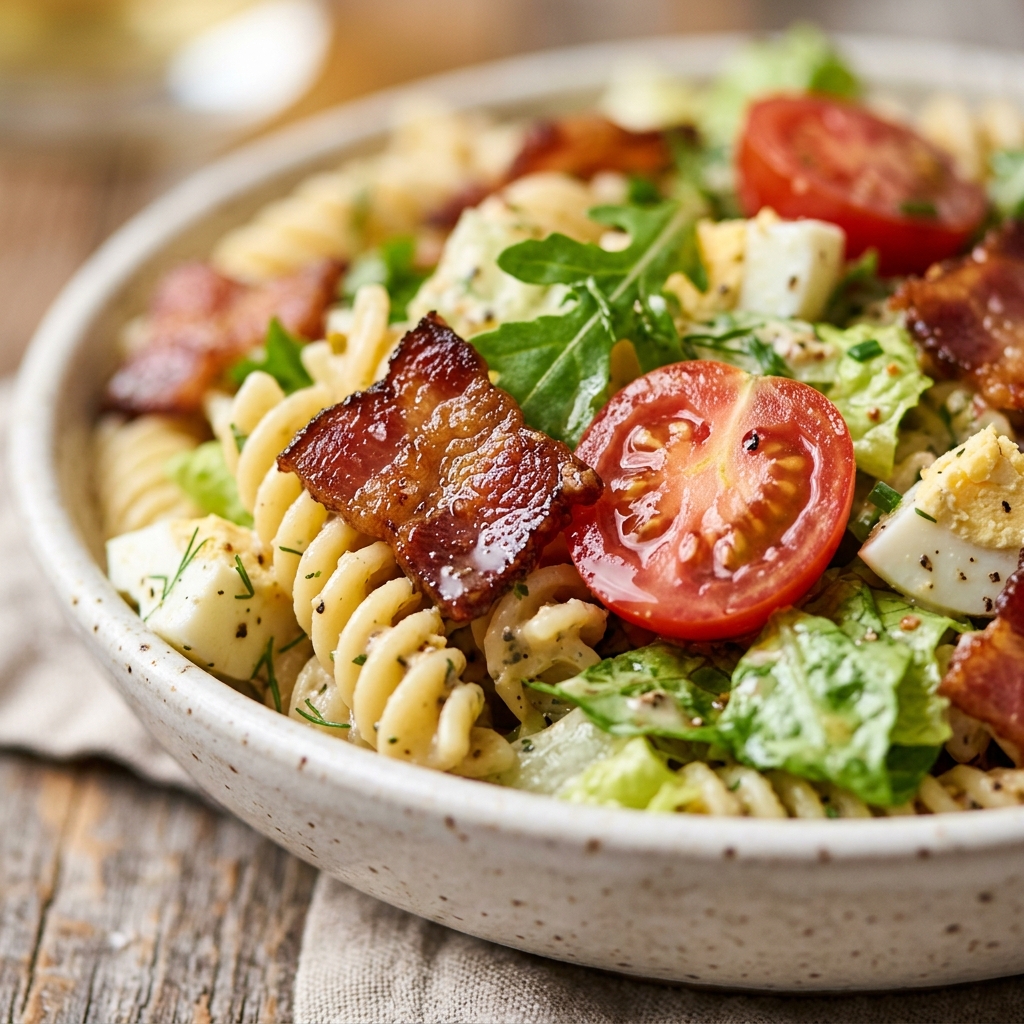 High Protein BLT Pasta Salad
