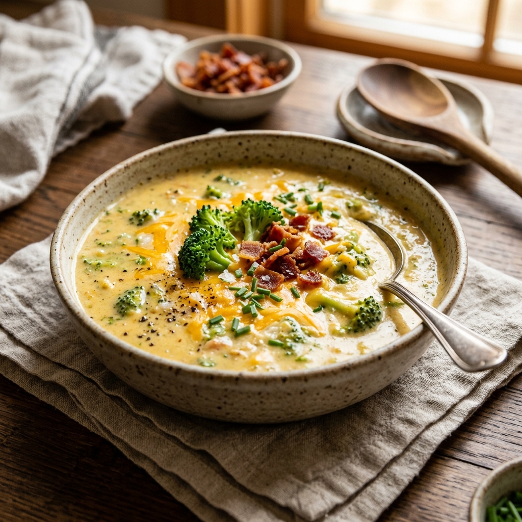 High Protein Broccoli Cheddar Soup