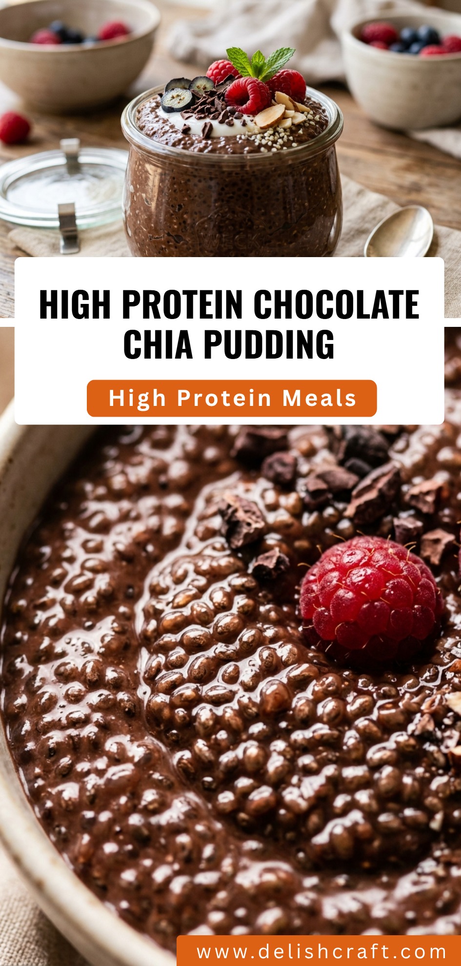 High Protein Chocolate Chia Pudding