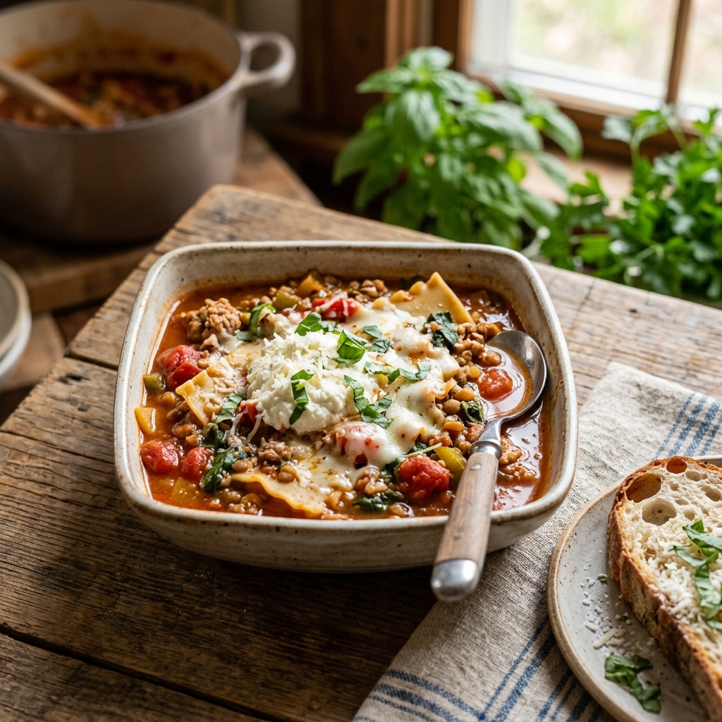 High Protein Lasagna Soup Crockpot