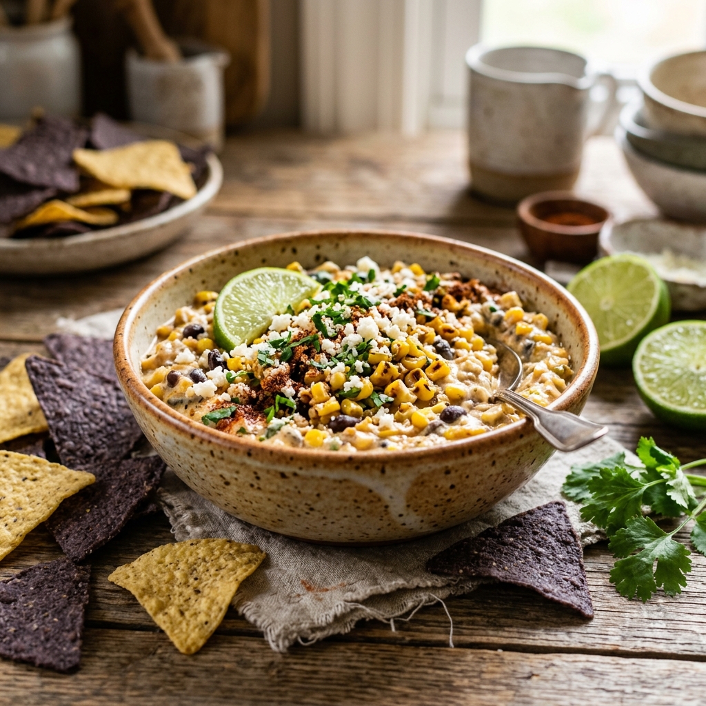 High Protein Mexican Street Corn Dip