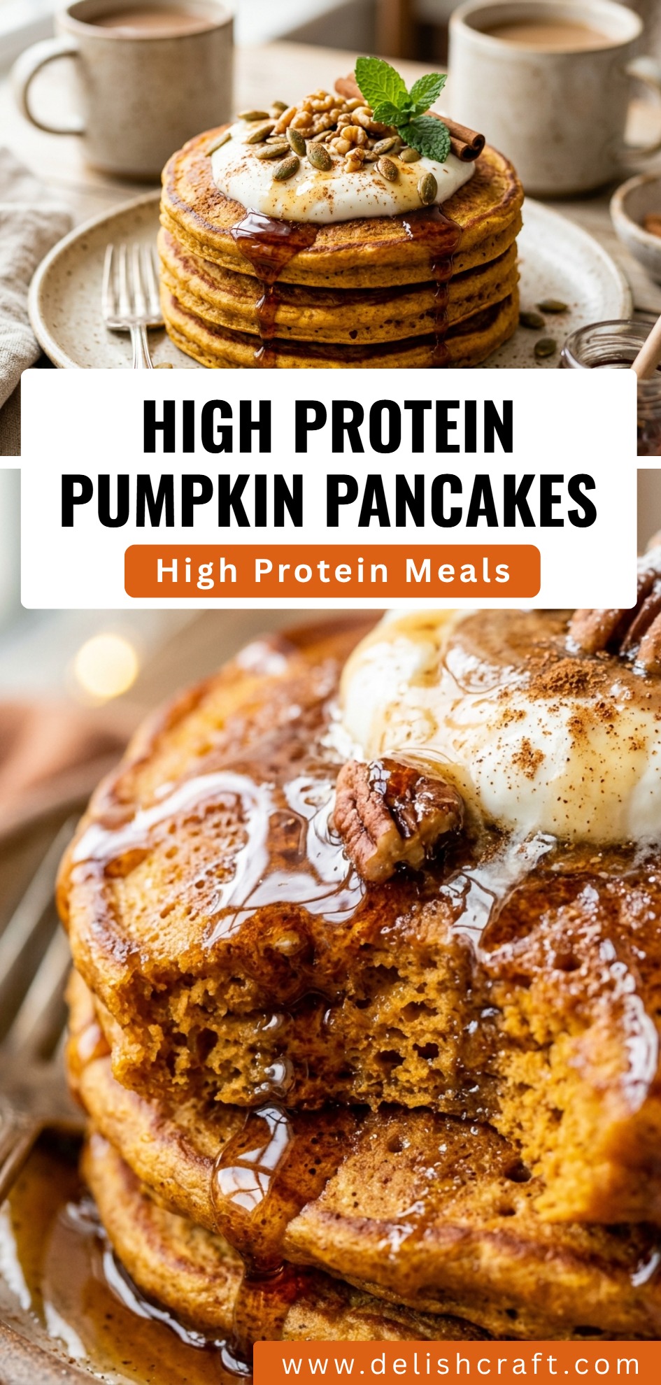 High Protein Pumpkin Pancakes