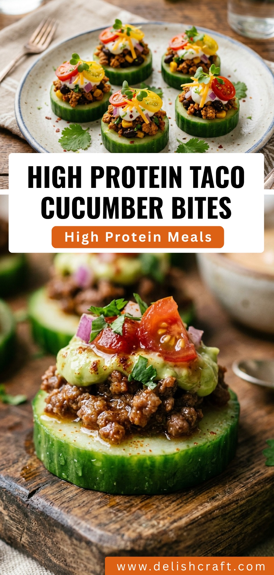 High Protein Taco Cucumber Bites