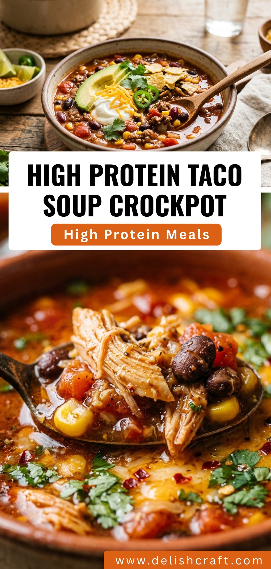 High Protein Taco Soup Crockpot