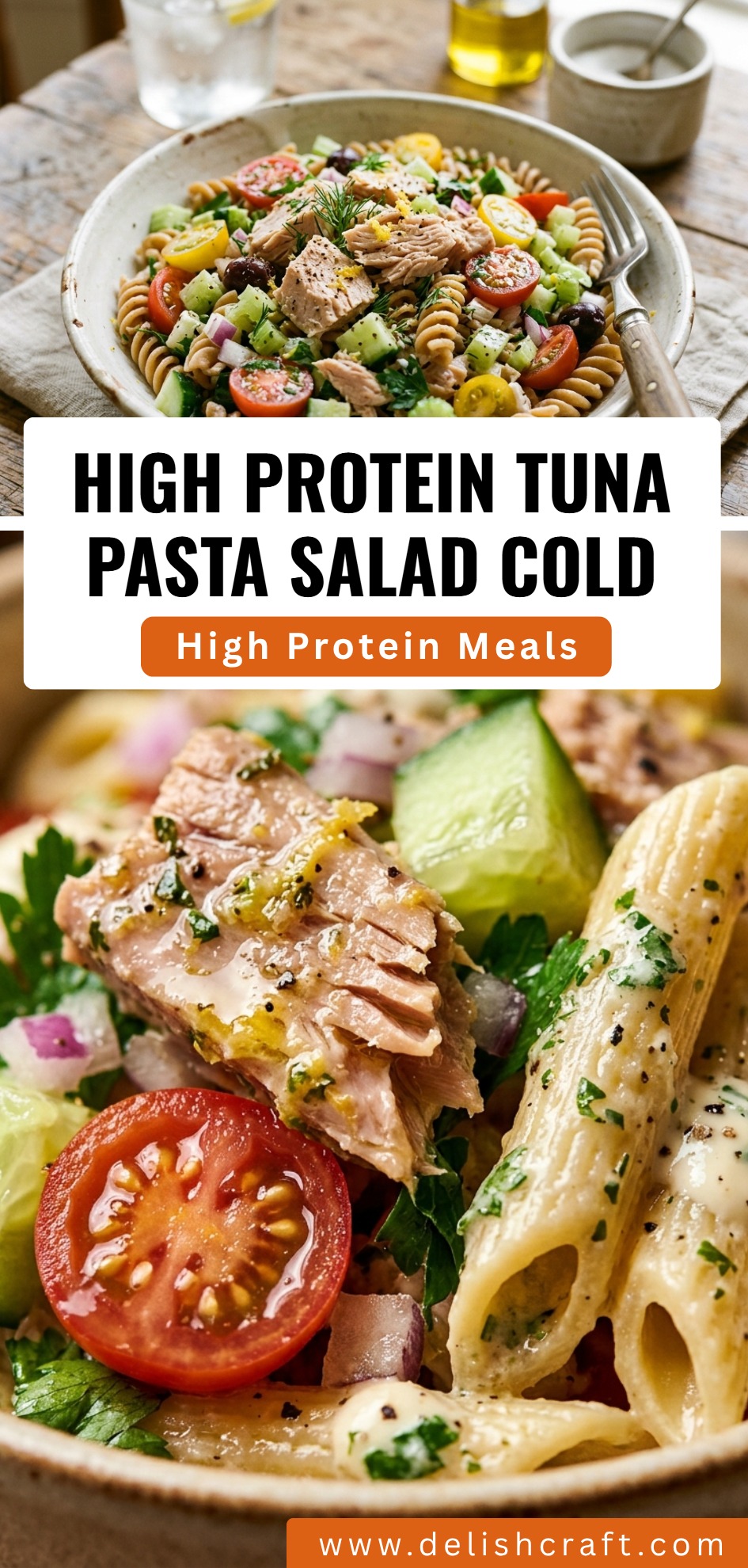 High Protein Tuna Pasta Salad Cold