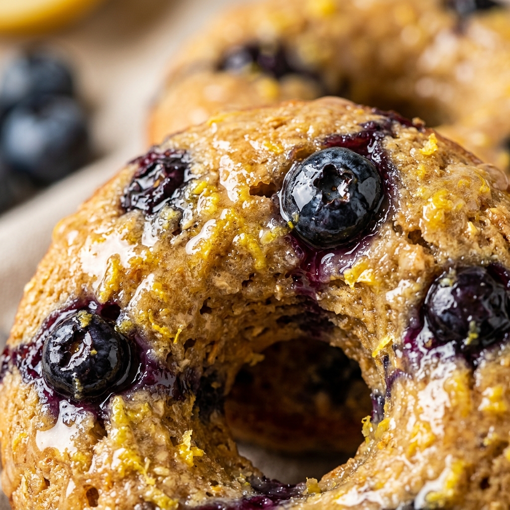 Lemon Blueberry Protein Donuts Baked