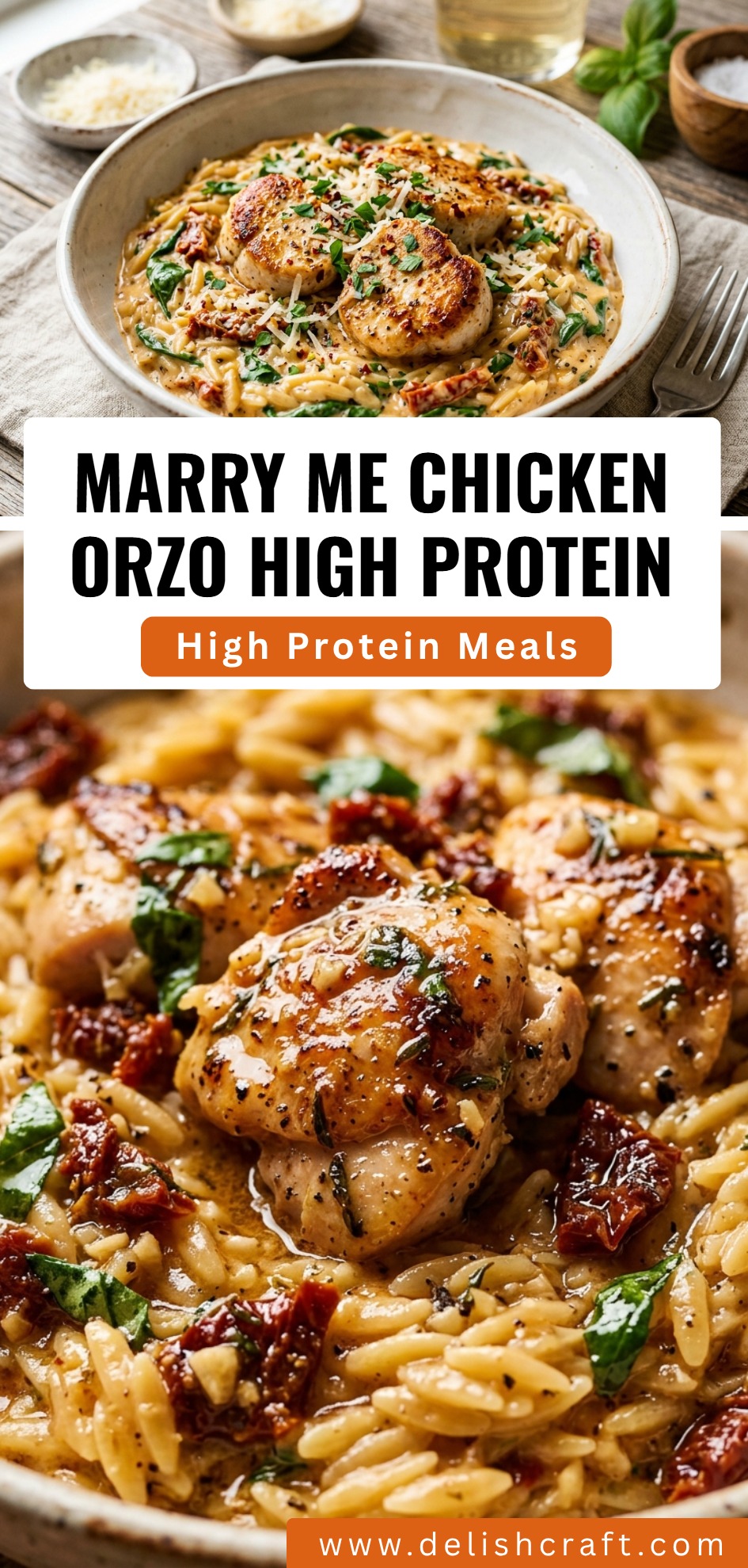 Marry Me Chicken Orzo High Protein