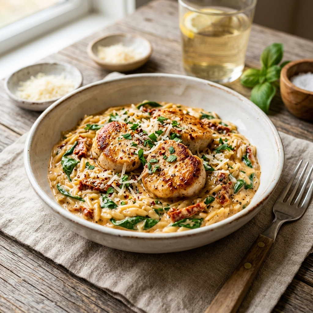 Marry Me Chicken Orzo High Protein