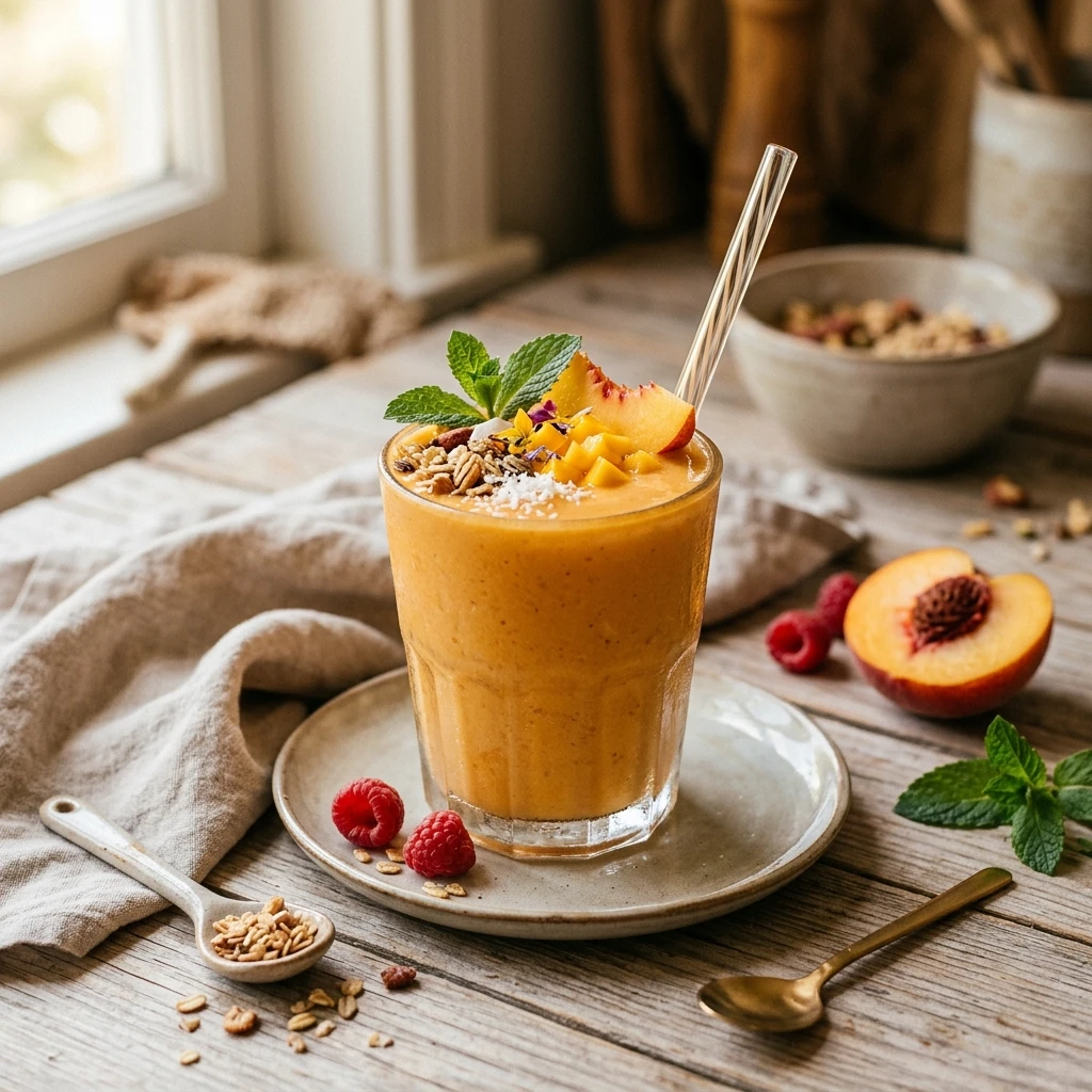 Peach Mango Fruit Smoothie