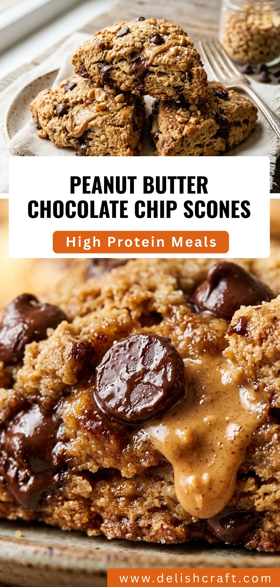 Peanut Butter Chocolate Chip Scones