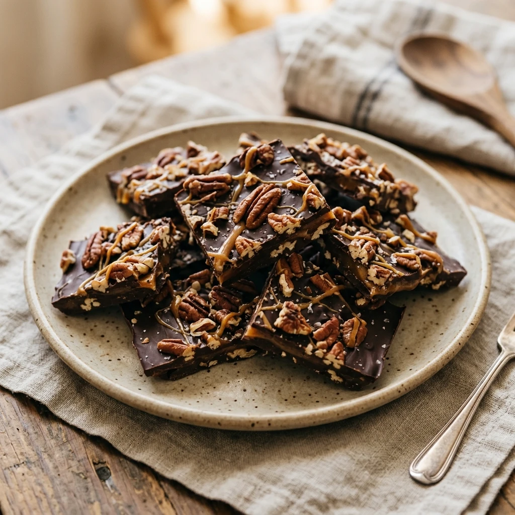 Pecan Chocolate Turtle Bark
