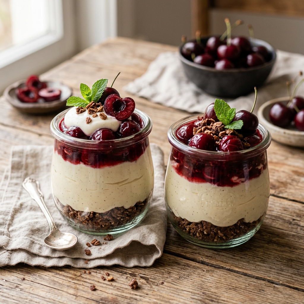 Protein Cherry Cheesecake Jars
