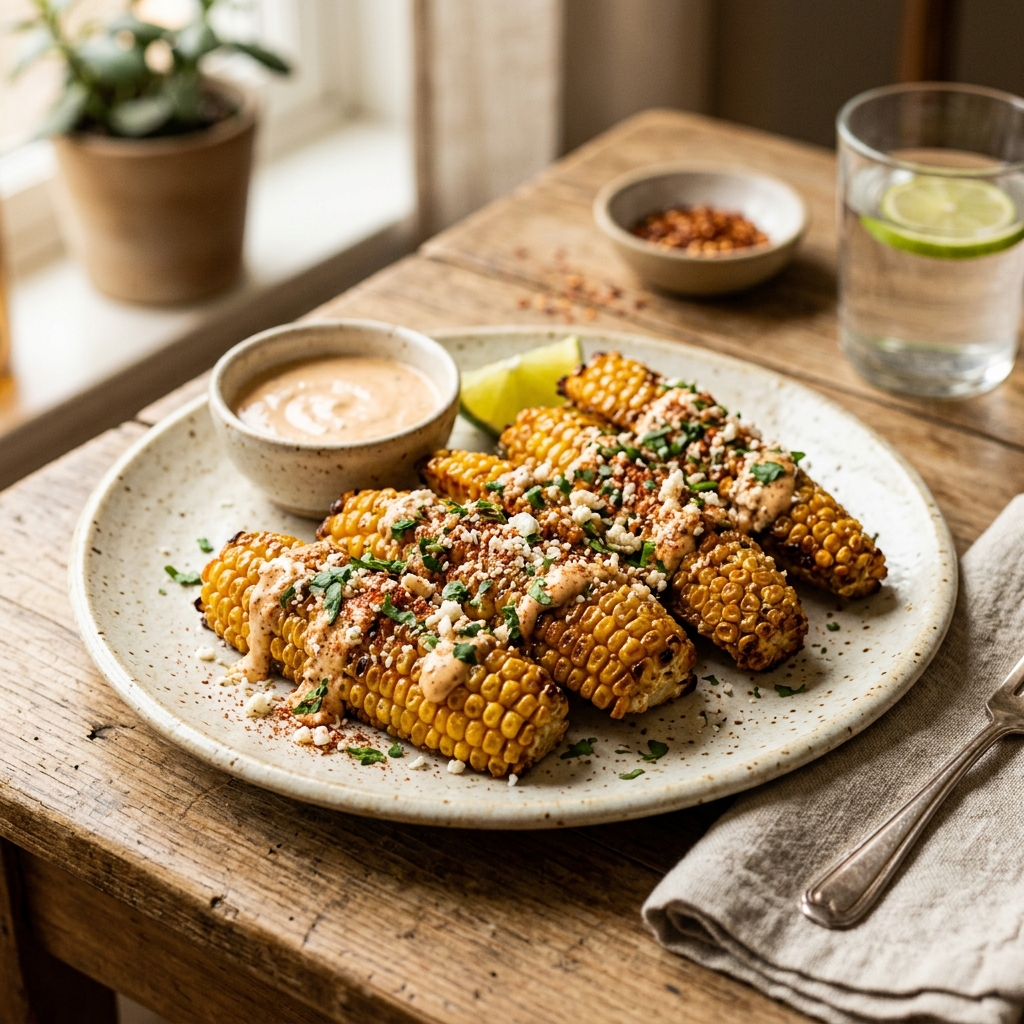Protein Corn Ribs Elote Air Fryer