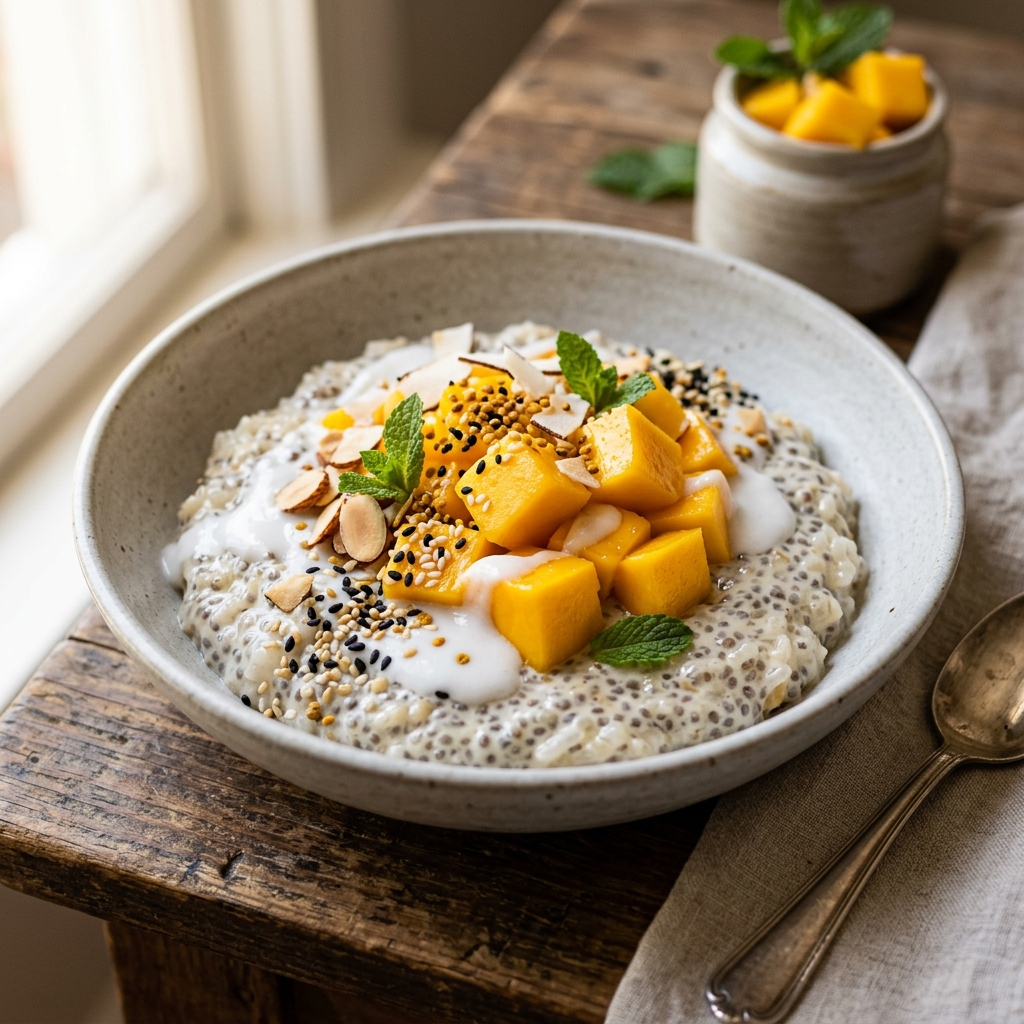 Protein Mango Sticky Rice Chia