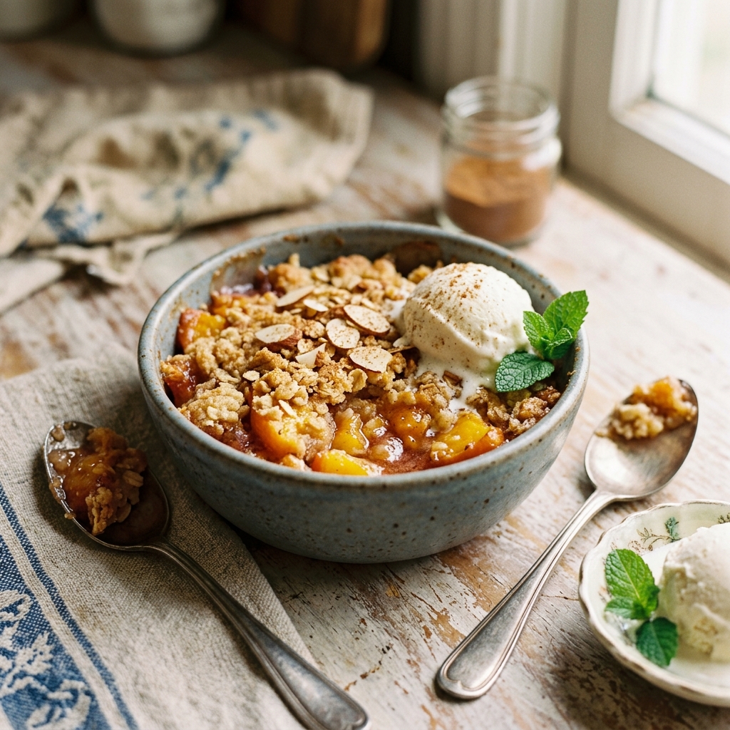 Protein Peach Cobbler Dump Cake