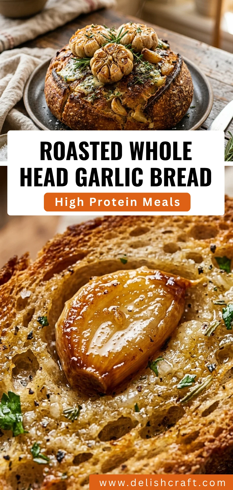 Roasted Whole Head Garlic Bread