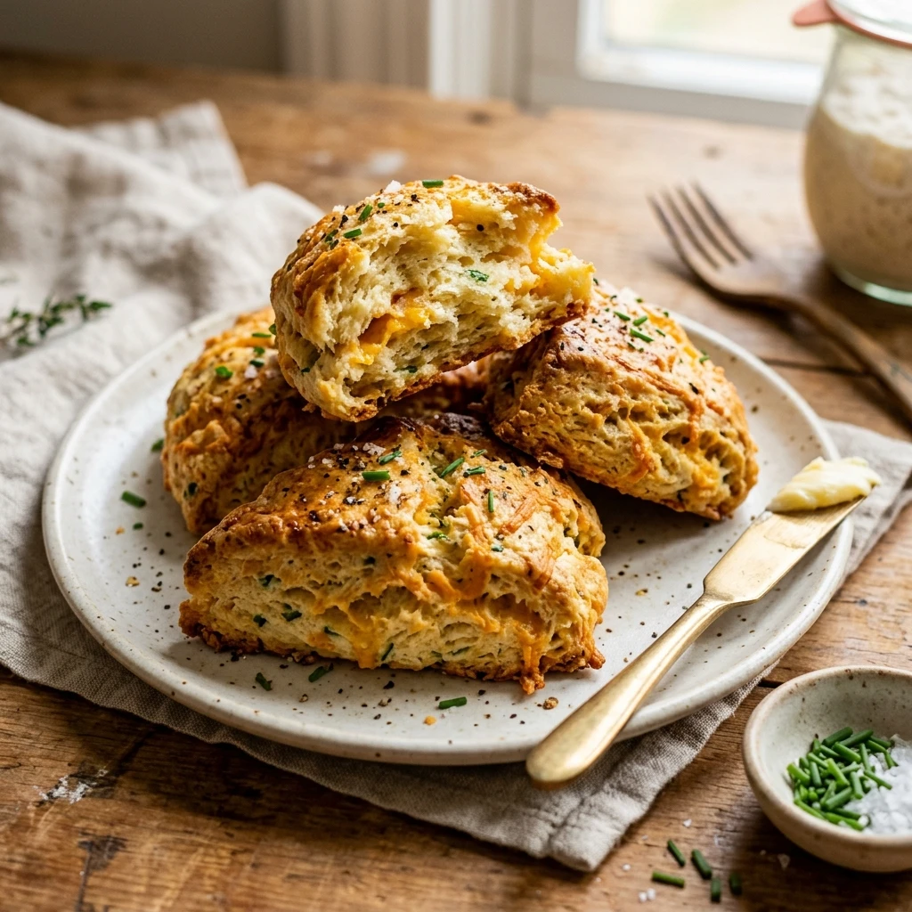 Sourdough Discard Cheddar Scones