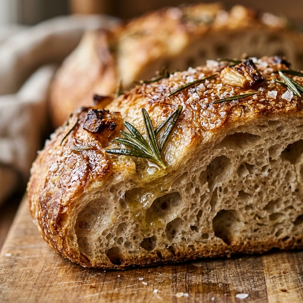 Sourdough Discard Rosemary Garlic Bread