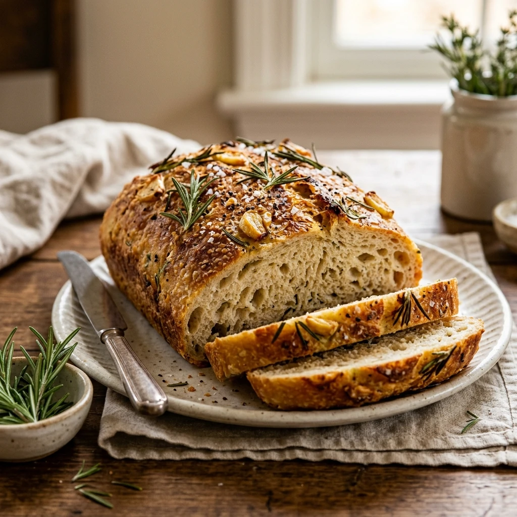 Sourdough Discard Rosemary Garlic Bread
