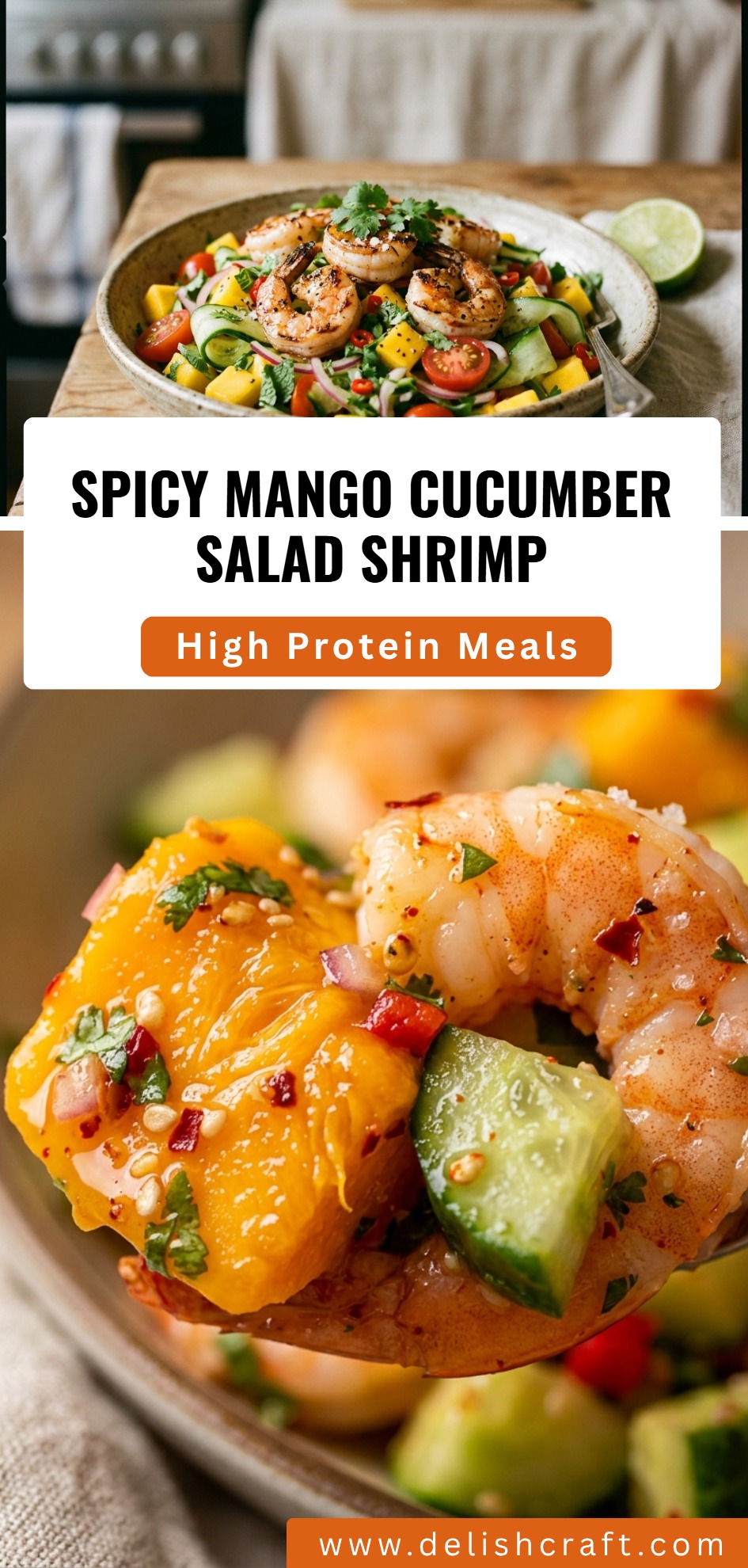 Spicy Mango Cucumber Salad Shrimp