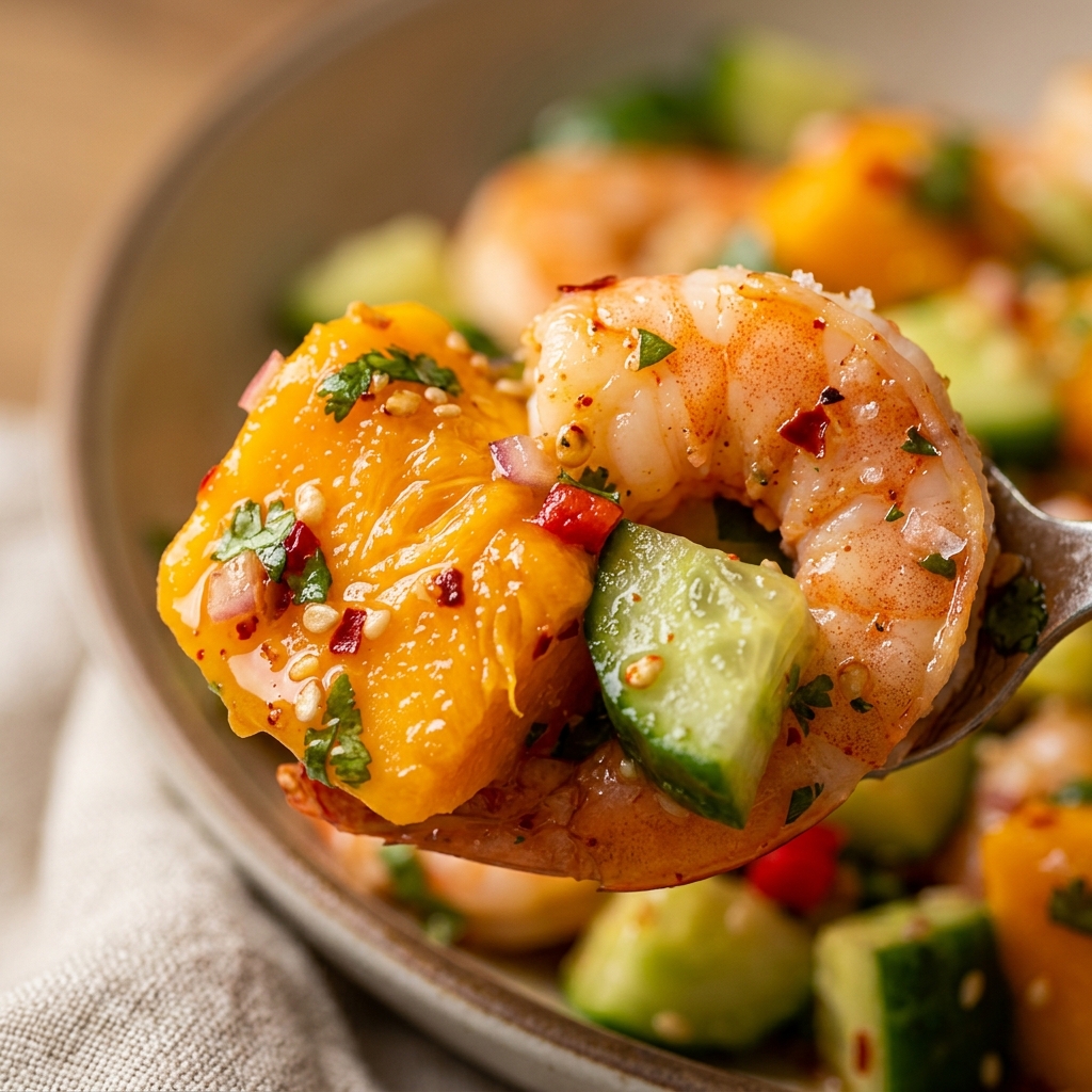 Spicy Mango Cucumber Salad Shrimp
