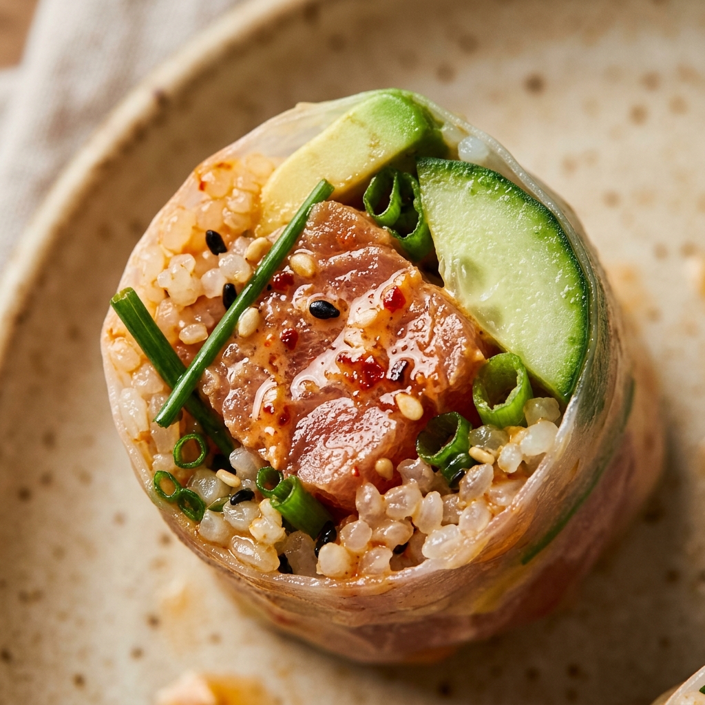 Spicy Tuna Rice Paper Rolls High Protein